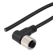 ShowMeCables M12 5 Position A-Code Cable, PVC Jacket, Right Angle Female/Open 