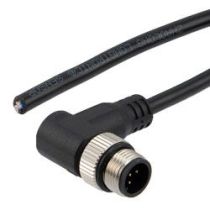 ShowMeCables M12 5 Position A-Code Cable, PVC Jacket, Right Angle Male/Open 