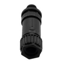 ShowMeCables M12 DC Power 4 Pin T-Code Male Field Termination Connector, IP67, Plastic Nut, Fits 16-20AWG and 8-10mm Cable, 60V, 12A, Screw-In, Black