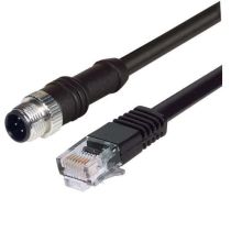 L-com Economy M12 4 Position D-code Male to RJ45 Male Cable Assembly
