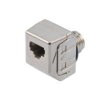 L-Com Metal Panel Mountable M12 X-code Female to RJ45 Female Adapter
