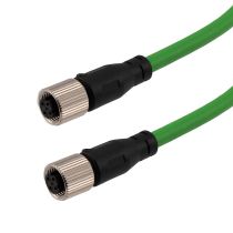 ShowMeCables M12 4 Position D-Coded Female/Female Cable, Foil Shielded