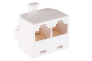 RJ45 Male to Dual RJ45 Female Modular Adapter - 8P8C - Straight Pinout