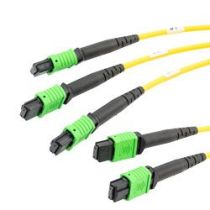 Fiber Aggregation Conversion Harness, 3xMPO8 no pins to 2xMPO12 no pins, SMF 9/125um, LSZH Jacket, Yellow