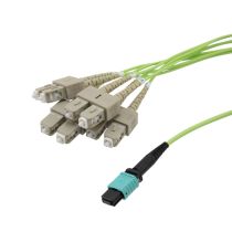 L-com Type A MPO w/o pins to SC/UPC fan-out, 2.0mm Diameter, 8 Fiber, Multimode OM5 100GB 50/125, LSZH Jacket