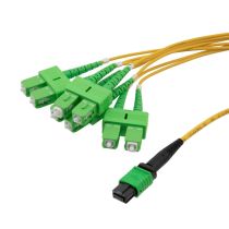 L-com Type A MPO w/o pins to SC/APC fan-out, 2.0mm Diameter, 8 Fiber, Single Mode OS2 9/125, LSZH Jacket