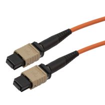L-Com MPO no pins to MPO no pins, 12 Fiber, Type A, 50/125 OM2 MMF, LSZH Jacket