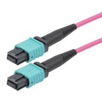 L-com MPO no pins to MPO no pins, 8 Fiber, Type A, 40GB 50/125 OM4 MMF, OFNP Jacket