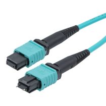 L-com MPO w/ pins to MPO no pins, 24 Fiber, Type B, 10GB 50/125 OM3 MMF, LSZH Jacket