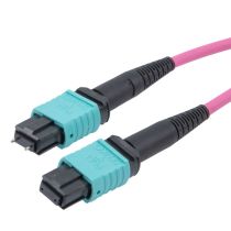 L-com MPO w/ pins to MPO no pins, 24 Fiber, Type B, 40GB 50/125 OM4 MMF, LSZH Jacket