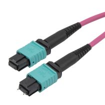 L-Com MPO w/ pins to MPO no pins, 8 Fiber, Type A, 40GB 50/125 OM4 MMF, LSZH Jacket