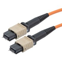 L-com MPO w/ pins to MPO w/ pins, 24 Fiber, Type A, 50/125 OM2 MMF, OFNR Jacket
