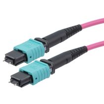 L-com MPO w/ pins to MPO w/ pins, 24 Fiber, Type A, 40GB 50/125 OM4 MMF, OFNP Jacket