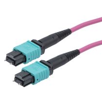 L-Com MPO w/ pins to MPO w/ pins, 8 Fiber, Type B, 40GB 50/125 OM4 MMF, OFNP Jacket