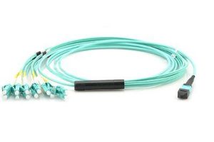 10GB 50/125 OM3 Multimode Plenum MTP/MPO to SC Breakout Fiber Patch Cable - 12 Fiber