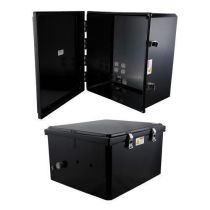 18x16x10 UL® Listed Polycarb Weatherproof NEMA 4X IP66 Enclosure, 120 VAC Mnt Plate, Black