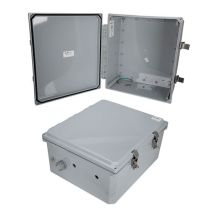 14x12x06 Polycarbonate Weatherproof NEMA 4X IP66 Enclosure, Modified Base, Dark Gray