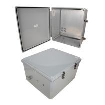 18x16x10 Polycarbonate Weatherproof NEMA 4X IP66 Enclosure, Modified Base, Drilled Mount, Dark Gray