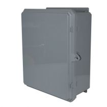 L-com 20x16x08 UL® Listed Polycarbonate Weatherproof Outdoor IP68 NEMA 6P Enclosure, Dark Gray