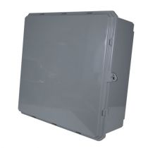 L-com 24x24x10 UL® Listed Polycarbonate Weatherproof Outdoor IP68 NEMA 6P Enclosure, Dark Gray