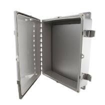 L-Com 16x14x04" UL Listed Polycarbonate Slim Weatherproof Outdoor IP68 NEMA 6P Enclosure w/Aluminum Blank Mount Plate