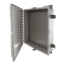 L-Com 18x16x04" UL Listed Polycarbonate Slim Weatherproof Outdoor IP66 NEMA 4X Enclosure w/Non-Metallic Blank Mount Plate