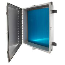 L-Com 20x16x04" UL Listed Polycarbonate Slim Weatherproof Outdoor IP66 NEMA 4X Enclosure w/Aluminum Blank Mount Plate