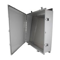 L-Com 24x24x06" UL Listed Polycarbonate Slim Weatherproof Outdoor IP66 NEMA 4X Enclosure w/Aluminum Blank Mount Plate