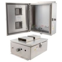 12x10x06 Stainless Steel Weatherproof Outdoor IP24 NEMA 3R Enclosure, 120VAC Mount Plate Vented Lid