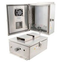 12x10x06 Stainless Steel Weatherproof Outdoor IP24 NEMA 3R Enclosure, 120VAC Mount Plate Mechanical Thermostat Heat & Fan
