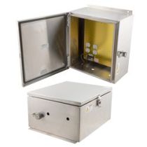 14x12x07 Stainless Steel Weatherproof Outdoor IP66 NEMA 4X Enclosure, 120VAC Mount Plate