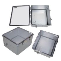 18x16x10 Polycarbonate Weatherproof IP66 NEMA 4X Enclosure, 120VAC Mount Plate Clear Lid , Dark Gray
