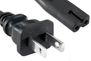 Polarized - 2 Slot Power Cord - NEMA 1-15 to C7 - 7 Amp - Black