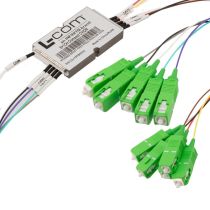 Passive CWDM, Compact Demux, 8 channel, starting at 1271nm, 20 nm spacing, 900um 1m fiber, SC-APC w/ Express Port
