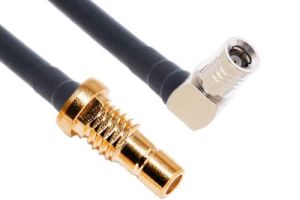 Pasternack PE33349LF - SMB Male Right Angle to SMB Female Bulkhead - RG316-DS 