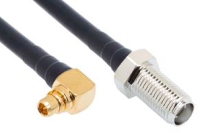 Pasternack PE39436 - MMCX Male Right Angle to SMA Female Bulkhead Cable - PE-SR405FLJ