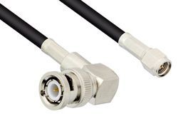 Pasternack PE3C0040 - SMA Male to BNC Male Right Angle - Times Microwave LMR-195