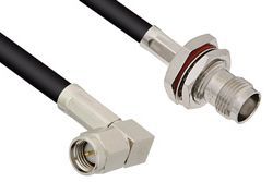 Pasternack PE3C0056 - SMA Male Right Angle to TNC Female Bulkhead - Times Microwave LMR-195