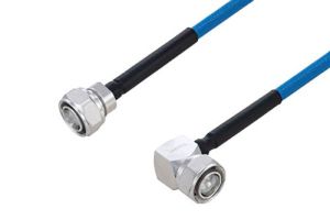Pasternack Plenum 4.3-10 Male to 4.3-10 Male Right Angle Low PIM Cable Using SPP-250-LLPL Coax Using Times Microwave Parts