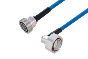 Pasternack Plenum 7/16 DIN Male Right Angle to 7/16 DIN Female Low PIM Cable Using SPP-250-LLPL Coax Using Times Microwave Parts