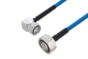Pasternack Plenum 4.3-10 Male Right Angle to 7/16 DIN Male Low PIM Cable Using SPP-250-LLPL Coax Using Times Microwave Parts