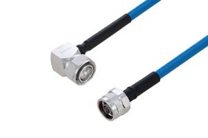 Pasternack Plenum 4.3-10 Male Right Angle to N Male Low PIM Cable Using SPP-250-LLPL Coax Using Times Microwave Parts