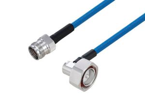 Pasternack Plenum 4.3-10 Female to 7/16 DIN Male Right Angle Low PIM Cable Using SPP-250-LLPL Coax Using Times Microwave Parts