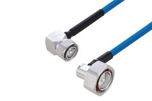 Pasternack Plenum 4.3-10 Male Right Angle to 7/16 DIN Male Right Angle Low PIM Cable Using SPP-250-LLPL Coax Using Times Microwave Parts