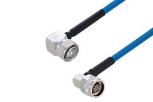 Pasternack Plenum 4.3-10 Male Right Angle to N Male Right Angle Low PIM Cable Using SPP-250-LLPL Coax Using Times Microwave Parts