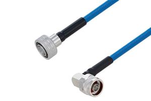 Pasternack Plenum Snap-On 4.3-10 Male to N Male Right Angle Low PIM Cable Using SPP-250-LLPL Coax Using Times Microwave Parts