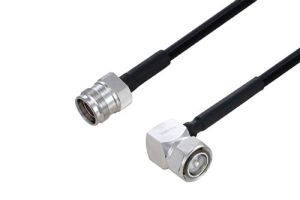 Pasternack Outdoor Rated 4.3-10 Male Right Angle to 4.3-10 Female Low PIM Cable Using SPO-250 Coax Using Times Microwave Parts