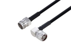 Pasternack Outdoor Rated 4.3-10 Female to N Male Right Angle Low PIM Cable Using SPO-250 Coax Using Times Microwave Parts