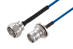 pasternack 4.3-10 Male to 4.3-10 Female Bulkhead Low PIM Cable Using TFT-402 Coax Using Times Microwave Components