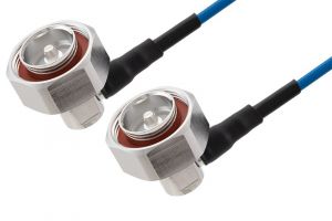 Pasternack 7/16 DIN Male Right Angle to 7/16 DIN Male Right Angle Low PIM Cable Using TFT-402-LF Coax Using Times Microwave Components